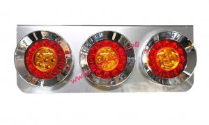 Фонарь задний ХРОМ 3-х сек круглые светодиодный LED (24V) 50х20х3,5см шт_0