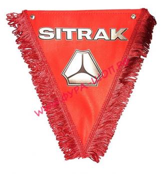 Вымпел "SITRAK" бахрома (20х26см) красный фон 09279