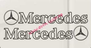 Комплект на кабину "MERCEDES" ,черный, (2шт) (14х66 см) наклейка 20009_0