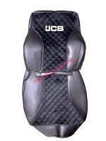 Чехол на сидение JCB 3xc, 4xc, 5xc кожзам, вставка ткань велюр с синей строчкой 1 шт._1