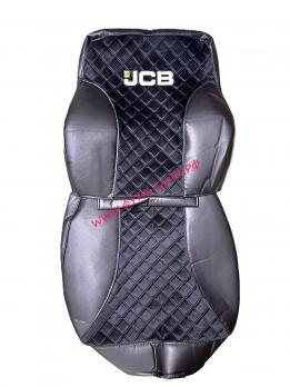 Чехол на сидение JCB 3xc, 4xc, 5xc кожзам, вставка ткань велюр с синей строчкой 1 шт.