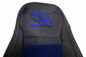 Чехол сиденья SCANIA-5сер (1высокое 1низкое сидение) ЭКОКОЖА+ВЕЛЮР скания