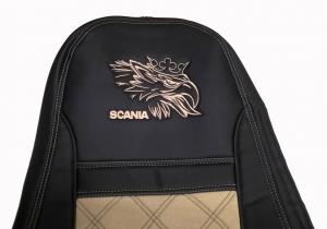 Чехол сиденье SCANIA-5сер (2-а выс) ЭКОКОЖА+ВЕЛЮР скания