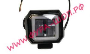 Фара противотуманная светодиодная прямоугольная белая 20W-SQ-White рабочего света 65х75мм 12-24V.