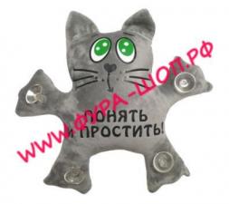 Игрушка декоративная "Кот" с приколами на стекло большой