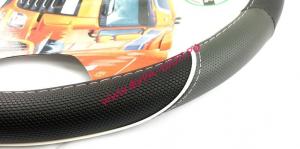 Оплётка на руль  XXL (44-46см.) ширена 10см серая вставка с белой полосой 73391