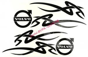 Наклейка "Volvo "наружная, (цвет серебро), (комплект на две стороны), 45х45 см 05392