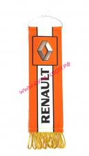 Вымпел для RENAULT, размер 5,5*20 см, оранжевый цвета с отделкой бахромой