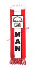Вымпел для MAN, размер 5,5*20 см, красный цвета с отделкой бахромой