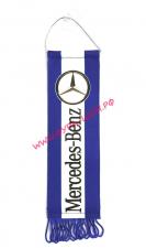 Вымпел для Mercedes-Benz, размер 5,5*20 см, синий цвета с отделкой бахромой