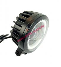 Фара противотуманная круглая LED 30W 12-80 V 3 линзы, ободок НЕОН 1шт