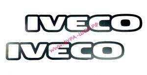 Наклейка (вырезанная) "IVECO" (8,5х50см), (комплект 2шт.), черная 08687-1