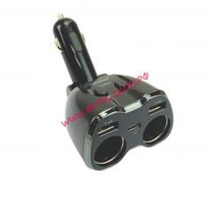 Разветвитель на 2 розетки и 2 USB+Type-c 12/24 В 120 Вт 4800 mA с ВОЛЬТМЕТРОМ FC-223