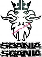 НАКЛЕЙКА (ВЫРЕЗАННАЯ) "SCANIA" ( 45Х33СМ), (КОМПЛЕКТ НА ДВЕ СТОРОНЫ), БЕЛЫЙ 08734_0