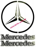 НАКЛЕЙКА (ВЫРЕЗАННАЯ) "MERCEDES" (45Х33 СМ) К-Т БЕЛЫЙ 08733_0