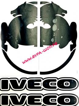 НАКЛЕЙКА (ВЫРЕЗНАЯ) IVECO (45Х33 СМ) КОМПЛЕКТ НА 2 СТОРОНЫ ЧЕРНЫЙ 08744
