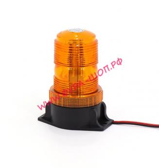 Маяк светодиодный 10-30V желтый стационар с проводом KR-3678