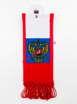 ВЫМПЕЛ ГЕРБ РОССИИ 6Х15 СМ С БАХРОМОЙ