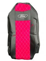 Чехлы Стандарт FORD CARGO- (1 ремень) 2 выс.сид  (Пегас Черный+Аликанте красный)_0