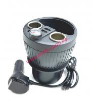 Разветвитель прикуривателя 2USB 2 разъема 12-24V выходной ток 5V/2.1A_0