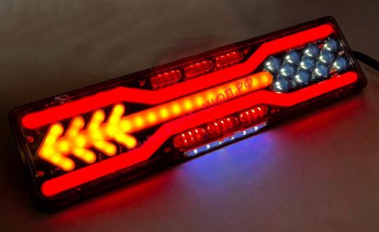 Фонарь задн.LED 12-24Vс кабелем, Х обр. бег. пов., задн. ход и габарит стрелки, 460х120х18 мм (к-т 2шт) А