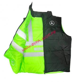 Жилет сигнальный утепленный с логотипом MERCEDES 2х сторонний (52р)