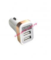 Разветвитель прикуривателя 2 USB 12-24V 5V 2,1А + вольтметр 08593_1