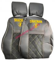 Чехлы сидения Люкс SHACMAN ( шакман) X3000 от 2021 (2 ремня) 2 низ.сид. экокожа черный_0