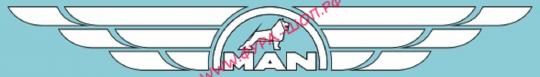 Акция! Наклейка (вырезанная) на лобовое "Крылья "MAN" (16,5х124 см) внутренний белый 08880 за 600 руб. купить в Москве.