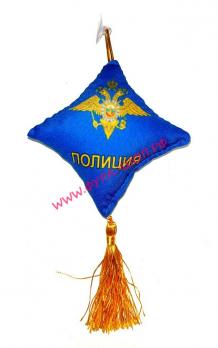 Подвеска "подушка"с логотипом ПОЛИЦИЯ на присоске ткань